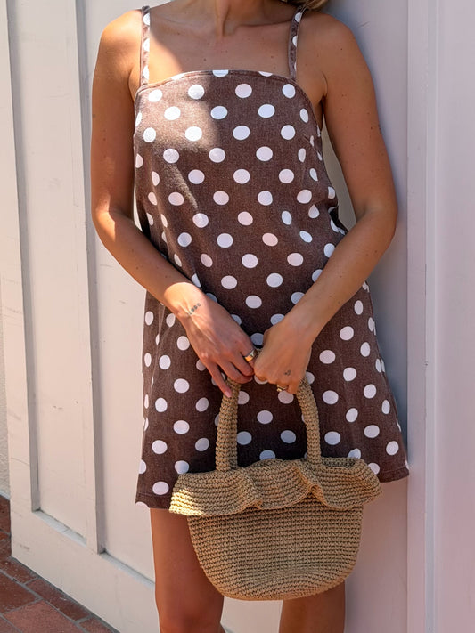 Mocha Dot Mini dress