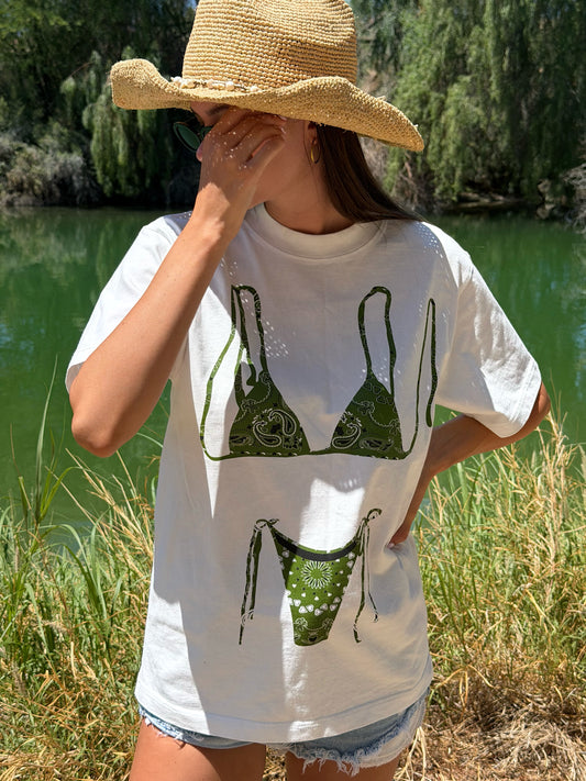 Paisley bikini tee