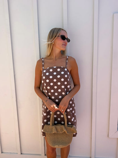 Mocha Dot Mini dress