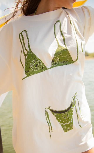 Paisley bikini tee