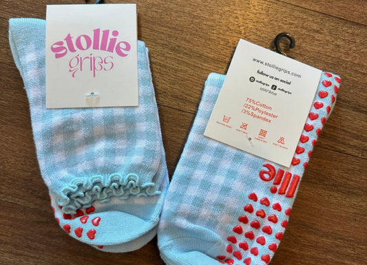Gingham grippy socks