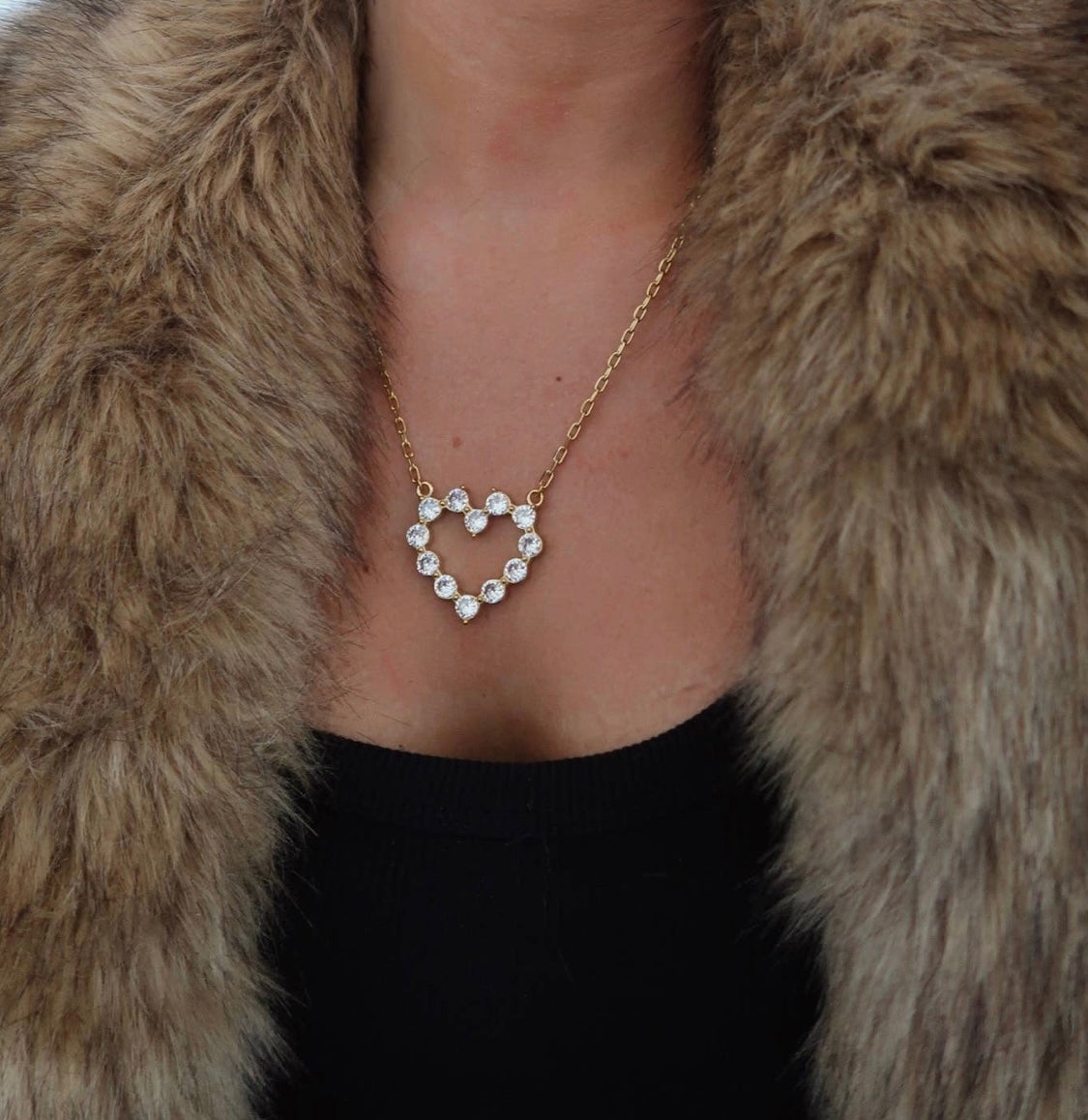 Large diamond heart necklace