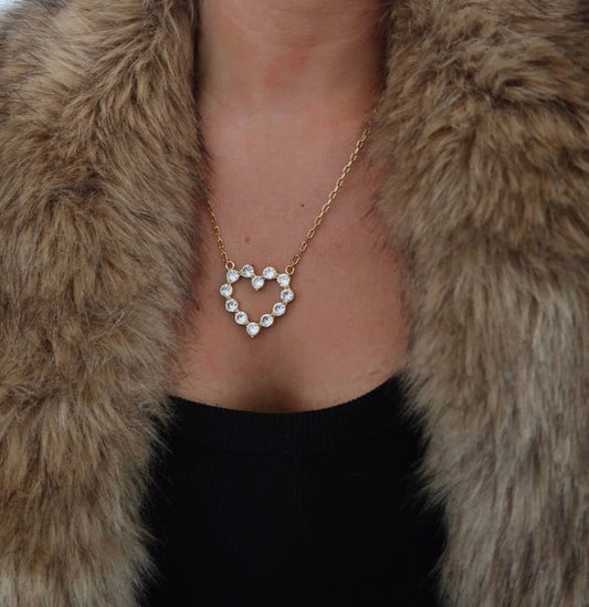 Large diamond heart necklace