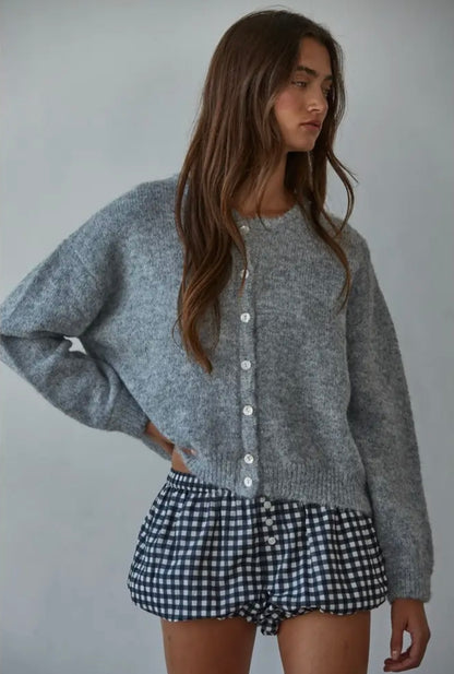 Grey button down sweater