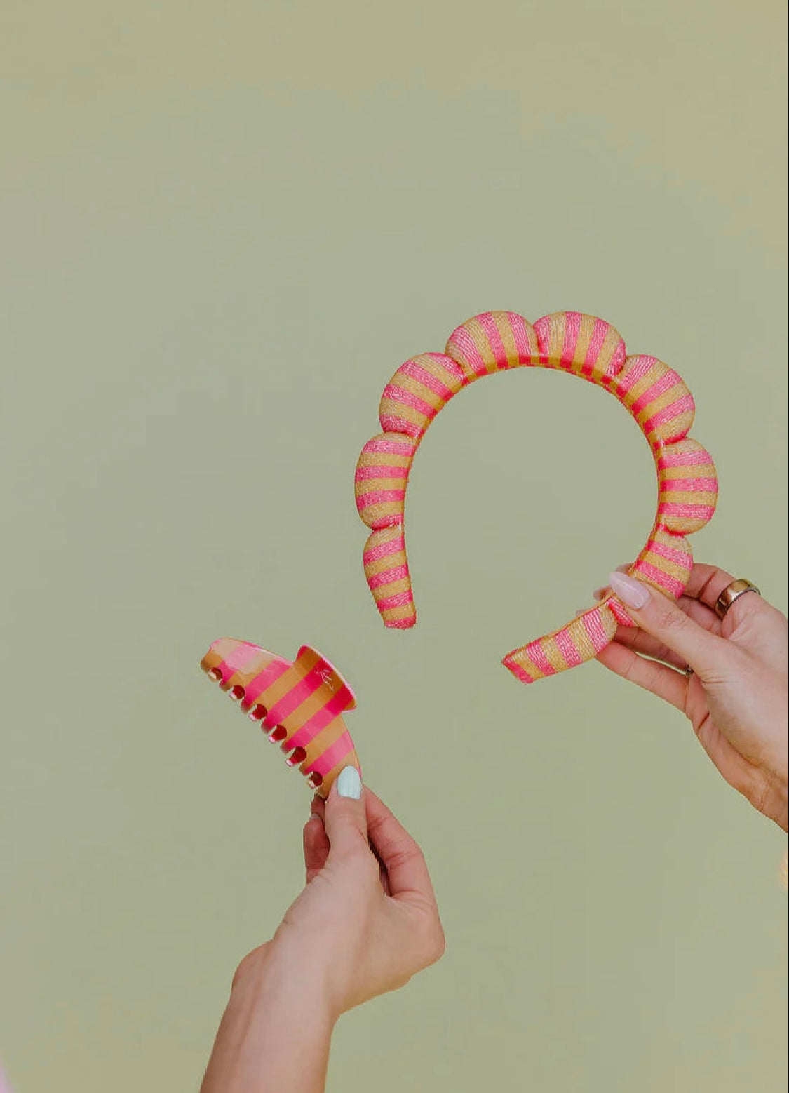 GRWM pink & yellow stripes